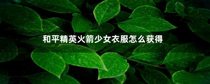 和平精英火箭少女衣服怎么获得