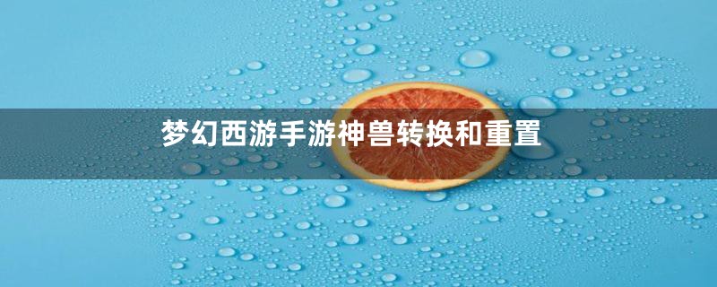 梦幻西游手游神兽转换和重置