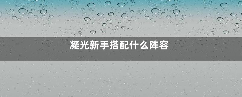 凝光新手搭配什么阵容