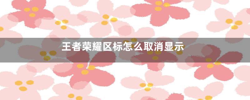 王者荣耀区标怎么取消显示