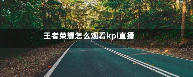 王者荣耀怎么观看kpl直播
