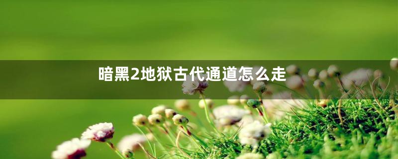 暗黑2地狱古代通道怎么走