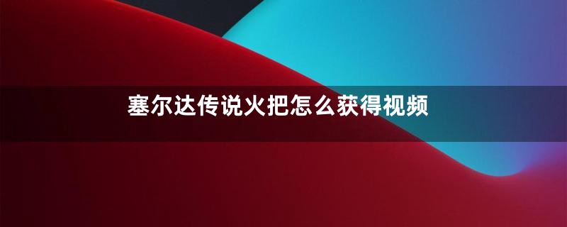 塞尔达传说火把怎么获得视频