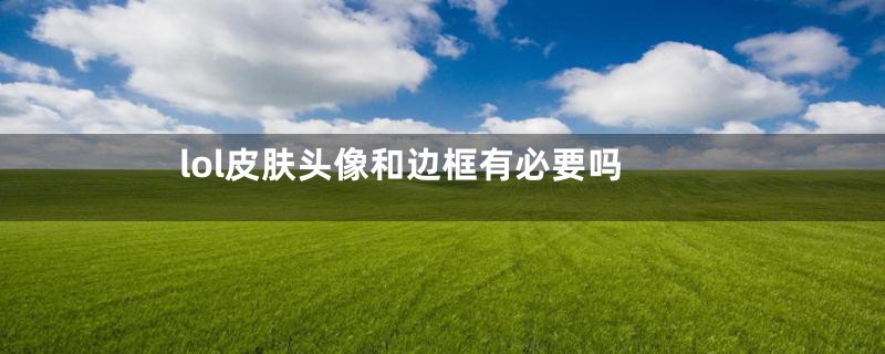 lol皮肤头像和边框有必要吗