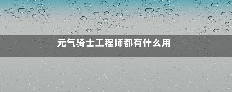 元气骑士工程师都有什么用