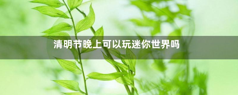 清明节晚上可以玩迷你世界吗