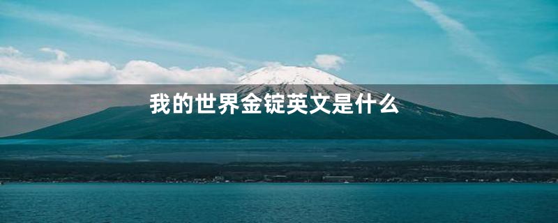 我的世界金锭英文是什么
