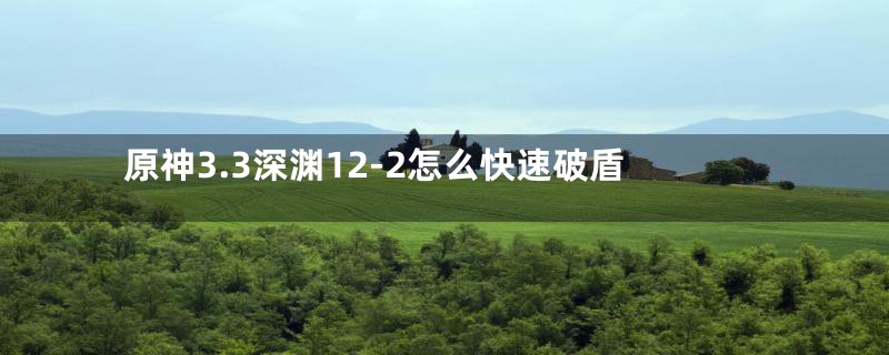 原神3.3深渊12-2怎么快速破盾