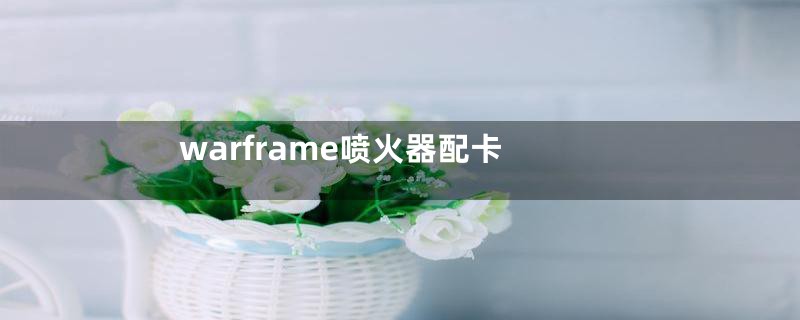 warframe喷火器配卡