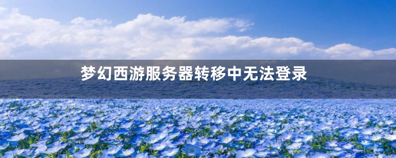 梦幻西游服务器转移中无法登录