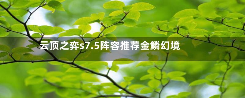 云顶之弈s7.5阵容推荐金鳞幻境