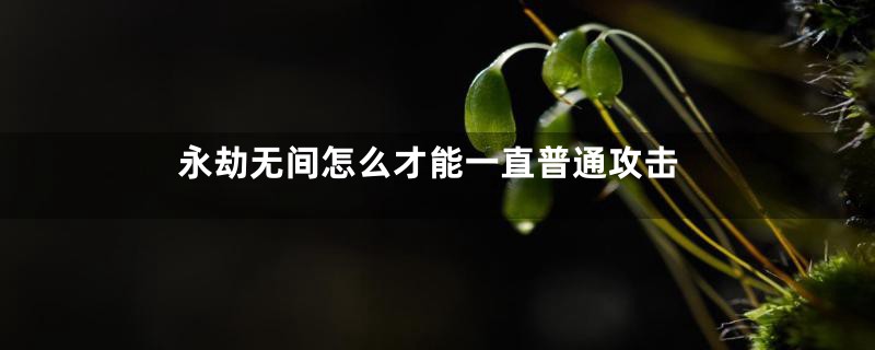 永劫无间怎么才能一直普通攻击