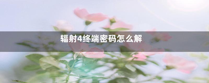 辐射4终端密码怎么解