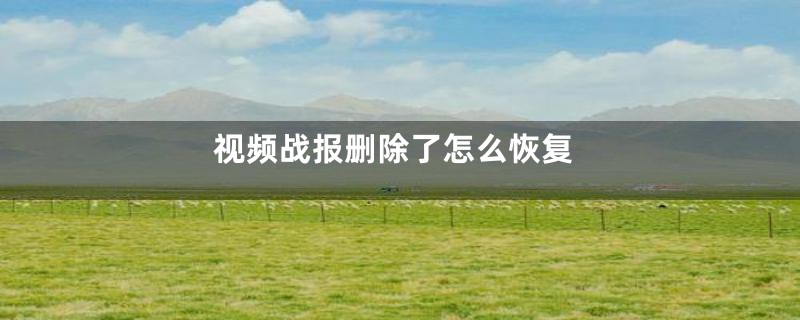 视频战报删除了怎么恢复