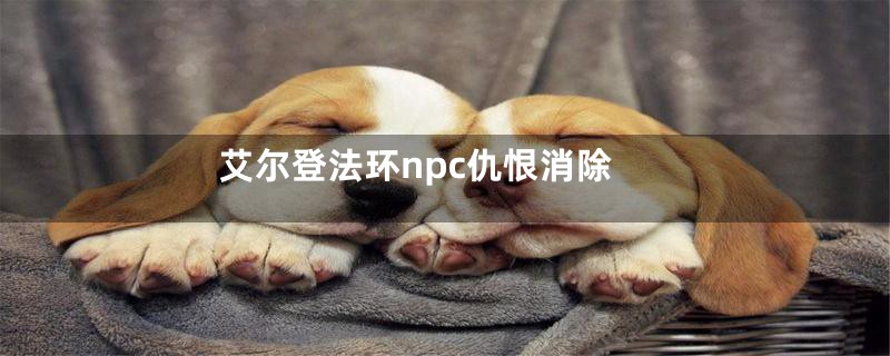 艾尔登法环npc仇恨消除