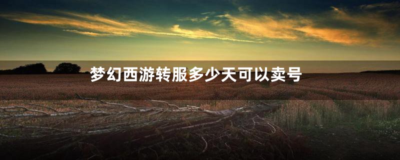 梦幻西游转服多少天可以卖号