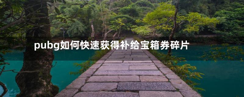 pubg如何快速获得补给宝箱券碎片