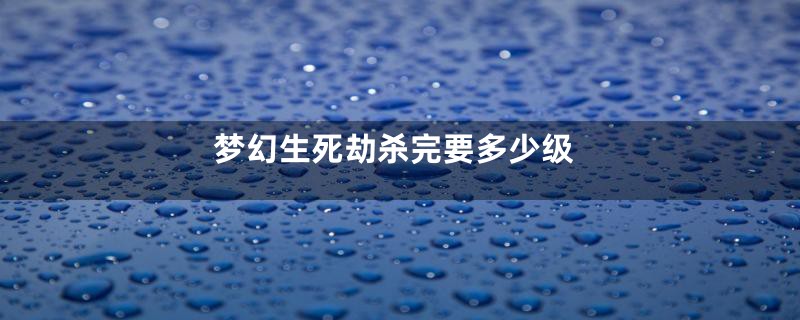 梦幻生死劫杀完要多少级