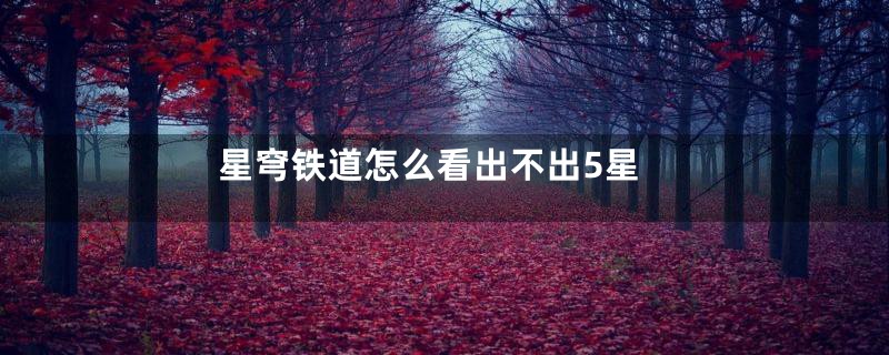 星穹铁道怎么看出不出5星