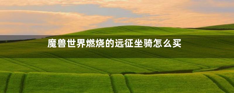 魔兽世界燃烧的远征坐骑怎么买