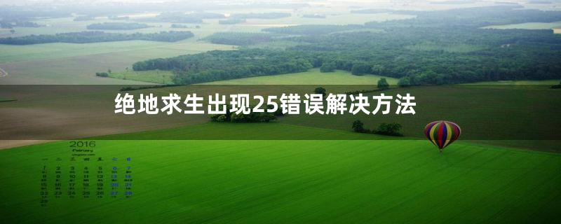 绝地求生出现25错误解决方法