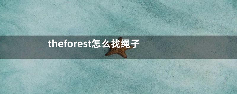 theforest怎么找绳子