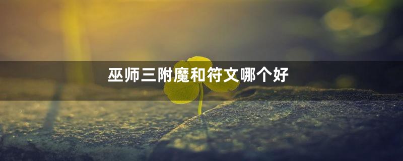 巫师三附魔和符文哪个好
