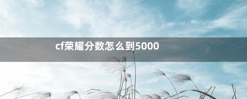 cf荣耀分数怎么到5000