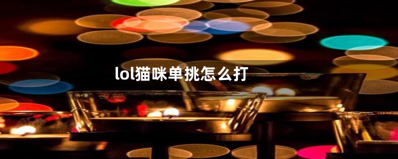 lol猫咪单挑怎么打