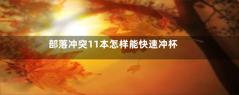 部落冲突11本怎样能快速冲杯