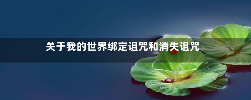 关于我的世界绑定诅咒和消失诅咒