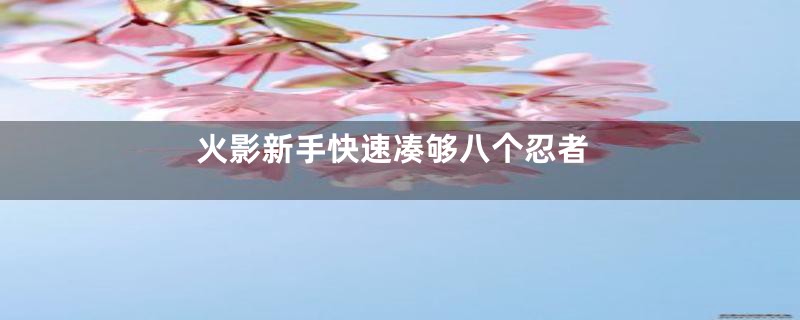 火影新手快速凑够八个忍者