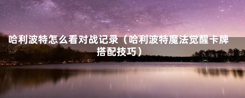 哈利波特怎么看对战记录（哈利波特魔法觉醒卡牌搭配技巧）