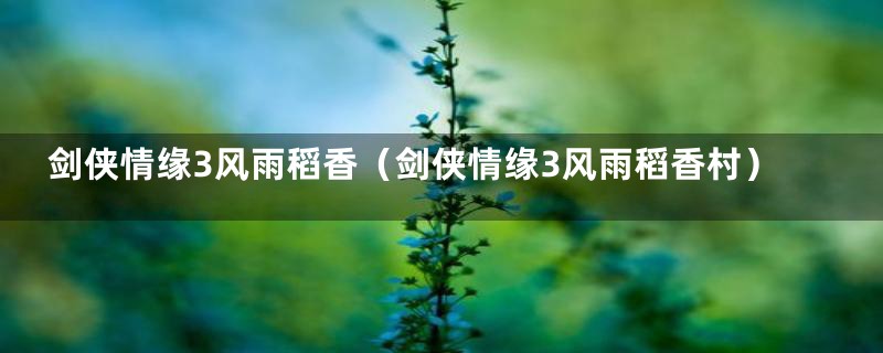 剑侠情缘3风雨稻香(剑侠情缘3风雨稻香村)