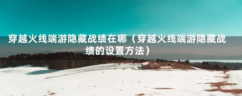 穿越火线端游隐藏战绩在哪（穿越火线端游隐藏战绩的设置方法）