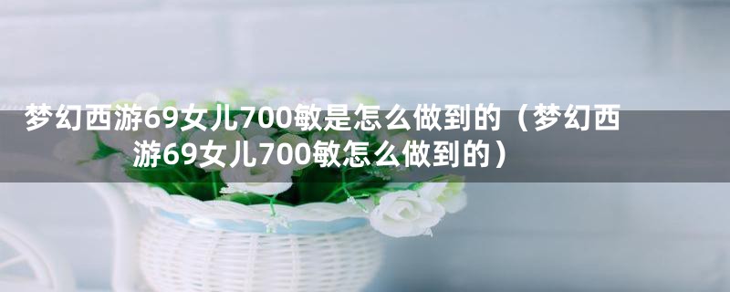 梦幻西游69女儿700敏是怎么做到的(梦幻西游69女儿700敏怎么做到的)