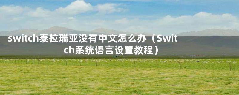 switch泰拉瑞亚没有中文怎么办(Switch系统语言设置教程)