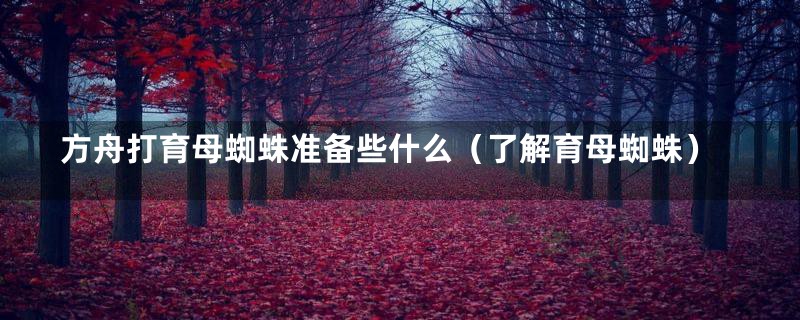 方舟打育母蜘蛛准备些什么(了解育母蜘蛛)