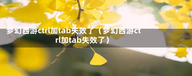 梦幻西游ctrl加tab失效了(梦幻西游ctrl加tab失效了)