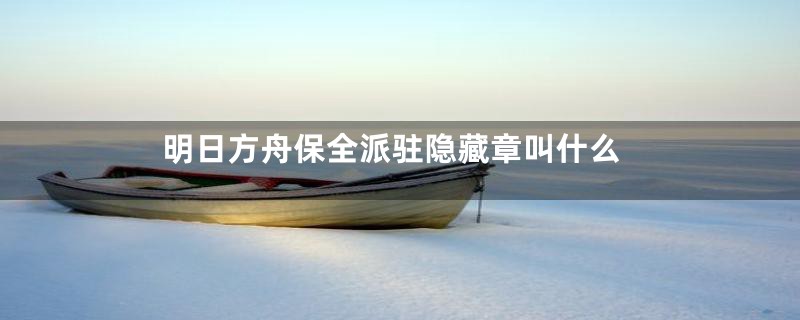 明日方舟保全派驻隐藏章叫什么