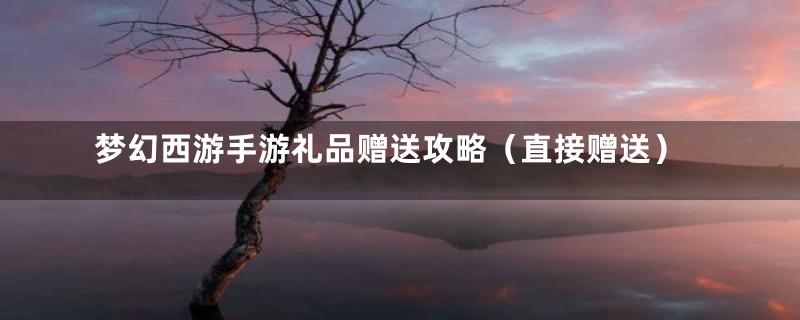 梦幻西游手游礼品赠送攻略（直接赠送）