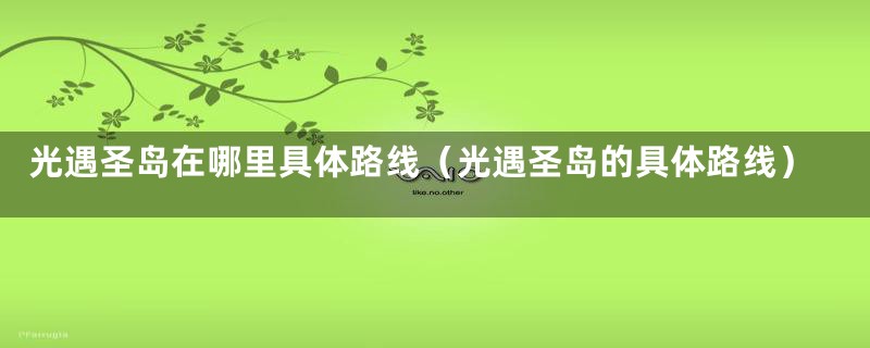 光遇圣岛在哪里具体路线（光遇圣岛的具体路线）