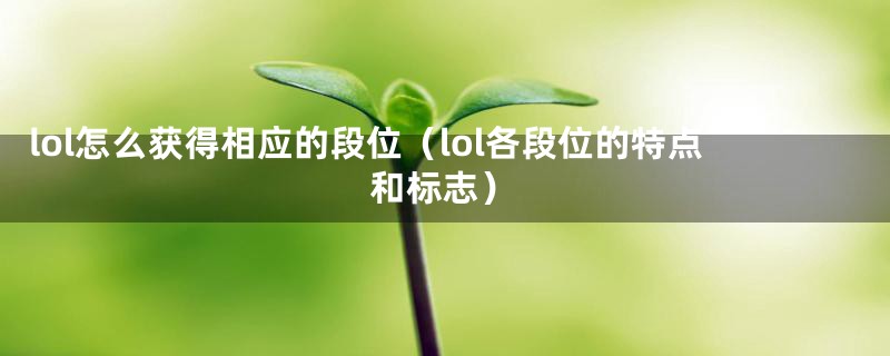 lol怎么获得相应的段位(lol各段位的特点和标志)