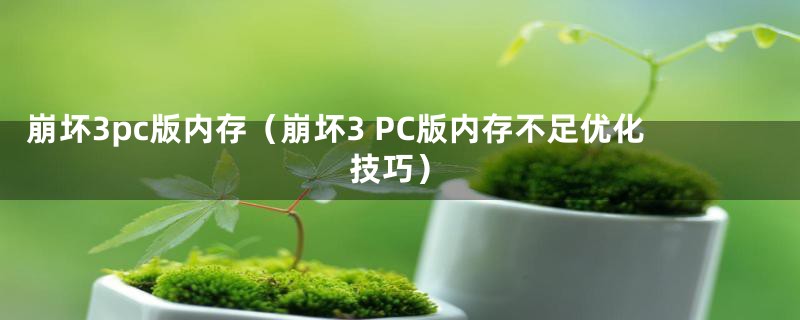 崩坏3pc版内存（崩坏3 PC版内存不足优化技巧）