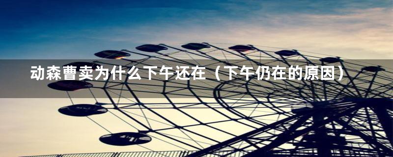 动森曹卖为什么下午还在(下午仍在的原因)