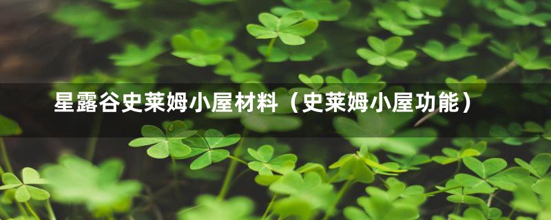 星露谷史莱姆小屋材料(史莱姆小屋功能)