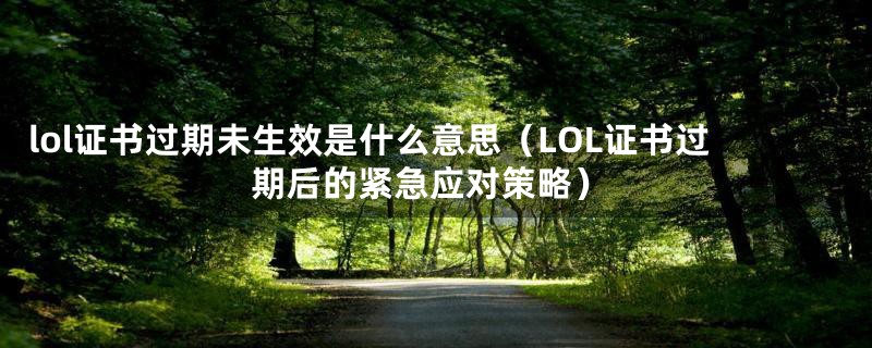 lol证书过期未生效是什么意思(LOL证书过期后的紧急应对策略)