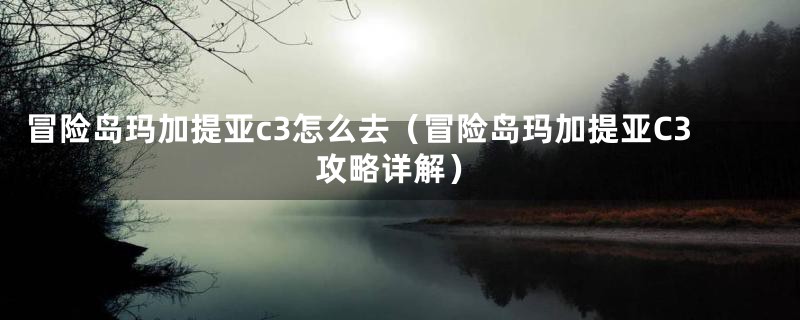 冒险岛玛加提亚c3怎么去（冒险岛玛加提亚C3攻略详解）