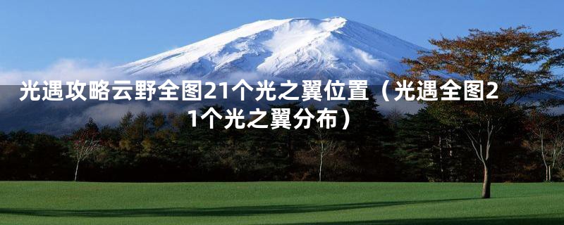 光遇攻略云野全图21个光之翼位置(光遇全图21个光之翼分布)