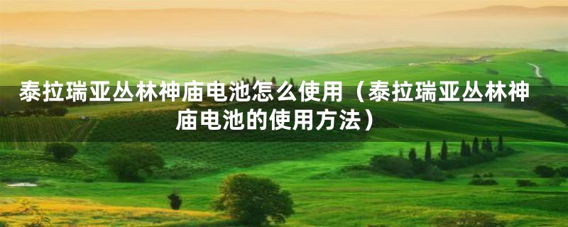泰拉瑞亚丛林神庙电池怎么使用（泰拉瑞亚丛林神庙电池的使用方法）
